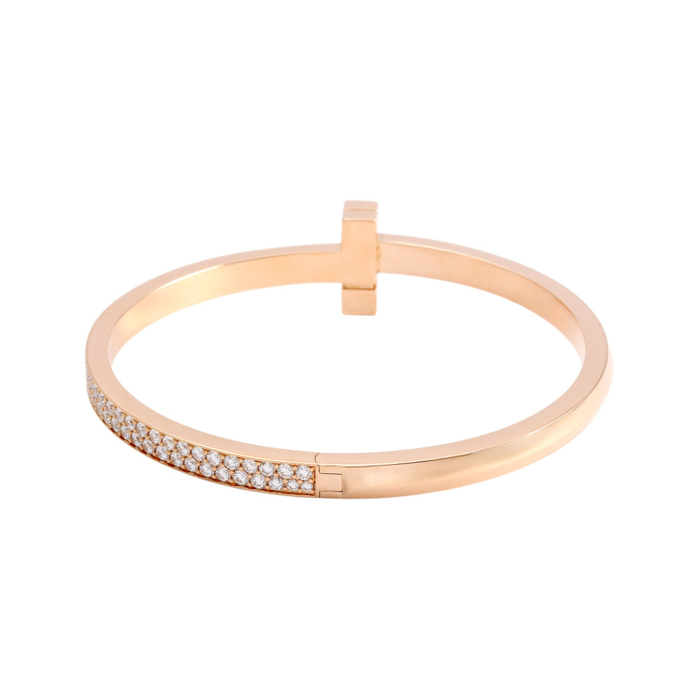 Tiffany & Co. Tiffany T One Wide Bracelet 18K Rose Gold Diamond 67792815
