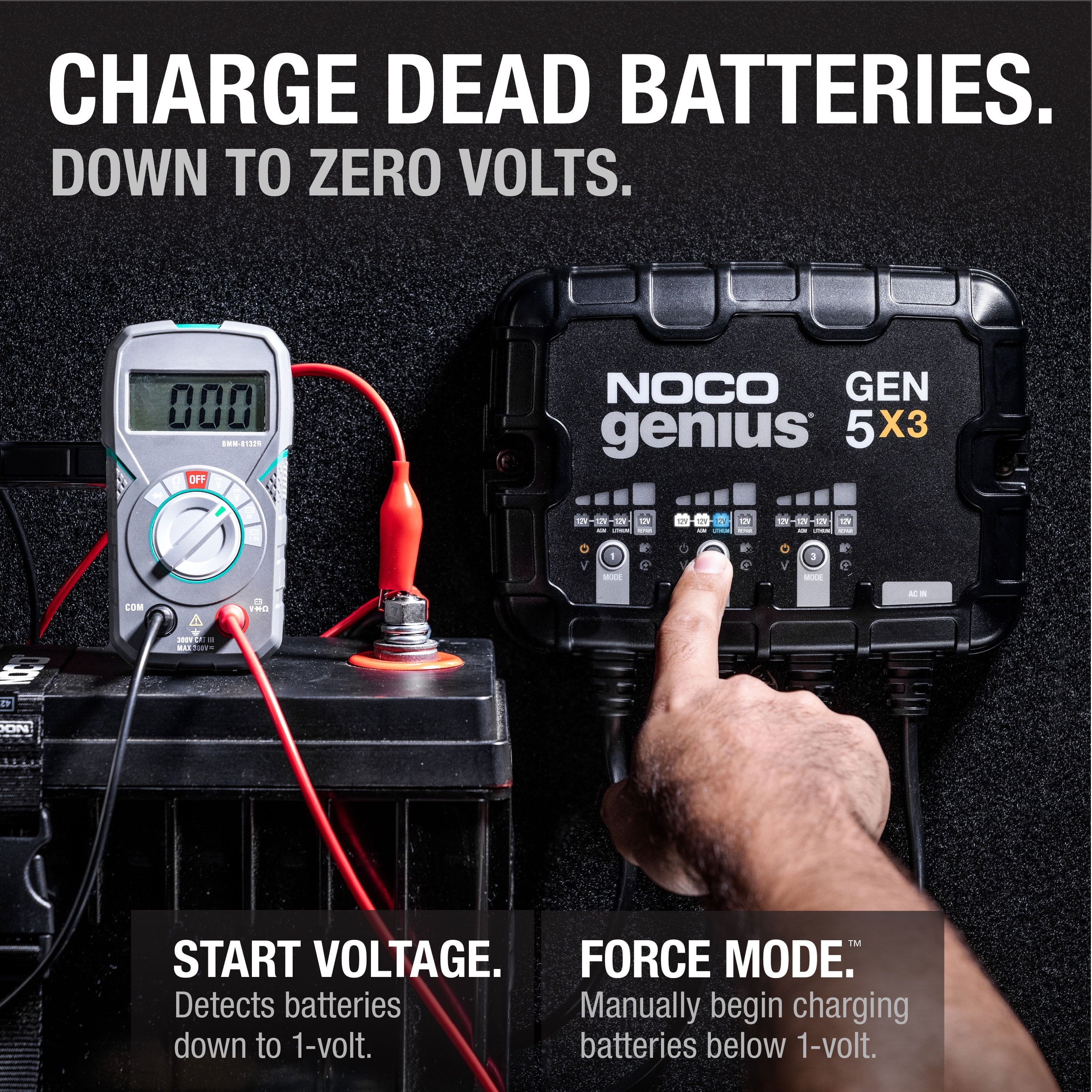 NOCO Genius GEN5X3 3-Bank 15A (5A/Bank) 12V Onboard Battery Charger