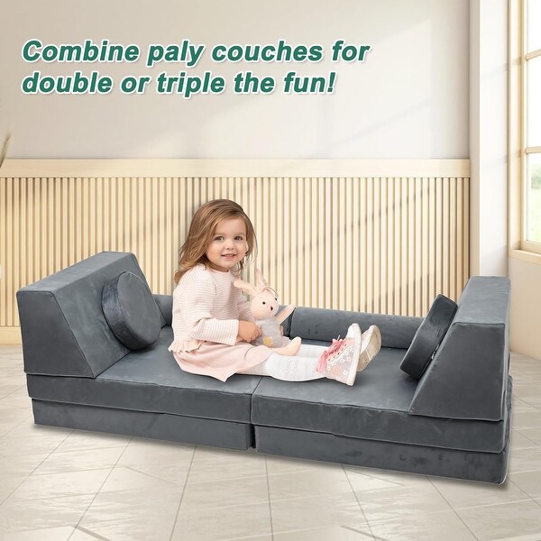 DoCred Kids Couch Play Set Modular Convertible Sofa Creative Kids Sofa