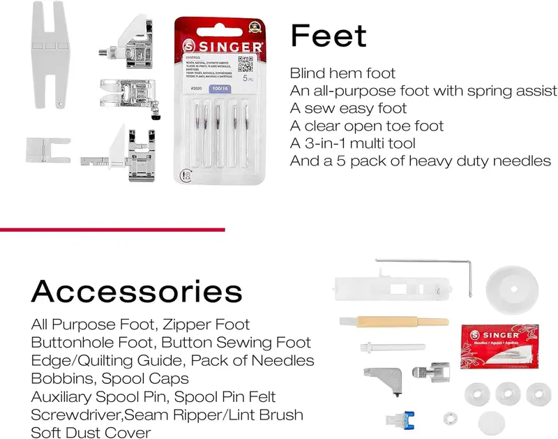 SINGER Heavy-Duty 4423 Sewing Machine – Full-Metal Frame, 97 Stitches, LED Light & 1-Step Buttonhole