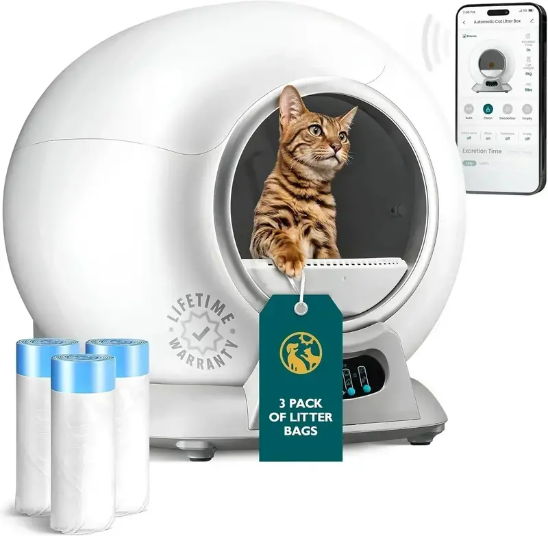 Self-Cleaning Cat Litter Box – Auto-Sensing Smart Box with Safety Shut-Off