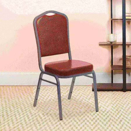 Flash Furniture 4 Pk. Hercules Series Crown Back Stacking Banquet Chair with 2.5&& Thick Seat - Frame