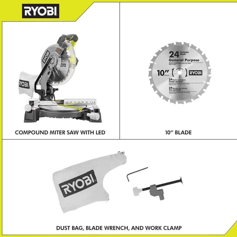 14 Amp Corded 10 in. Compound Miter Saw with LED Cutline Indicator TS1346