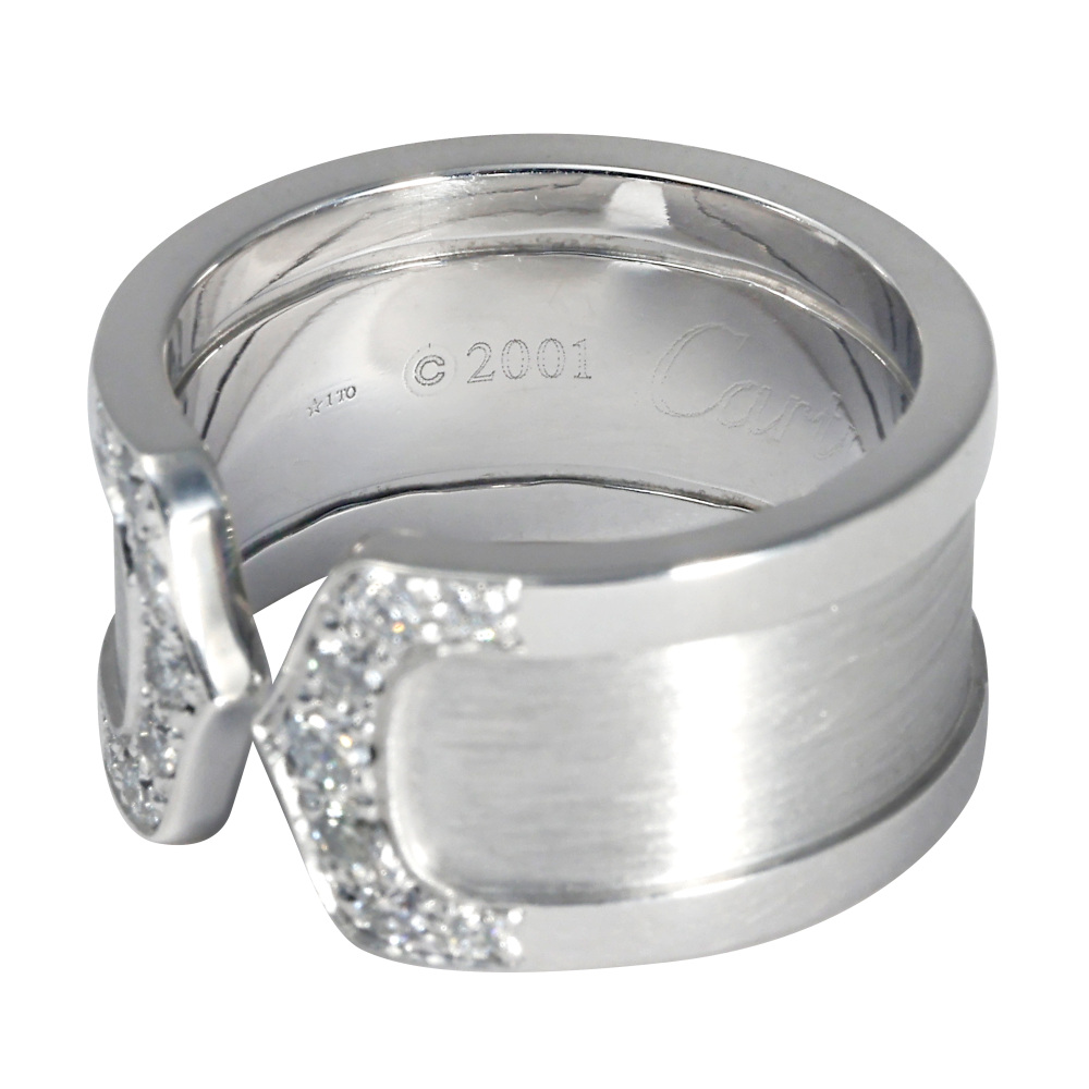 Cartier C Do Wide Ring 18K White Gold Diamond B4044100