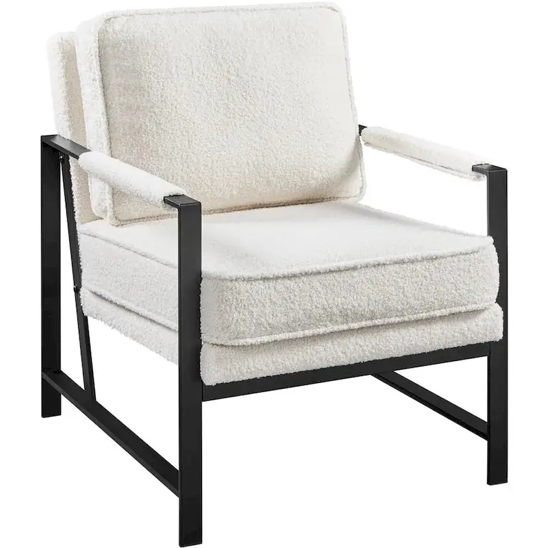 Yaheetech Retro Accent Chair – Faux Leather Lounge Seating with Mid-Century Style