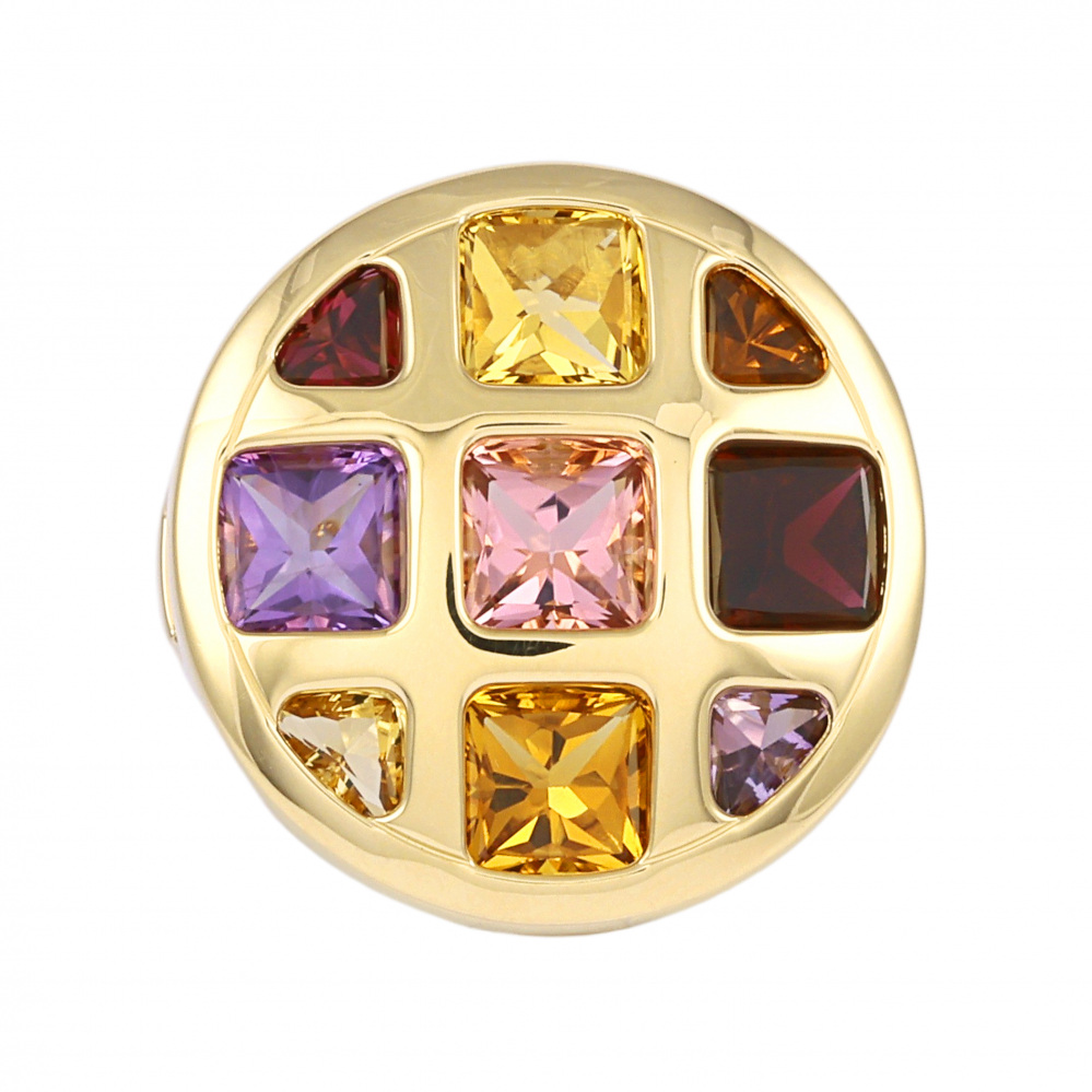 Cartier Pasha Grid K18YG Yellow Gold Ring Multicolor