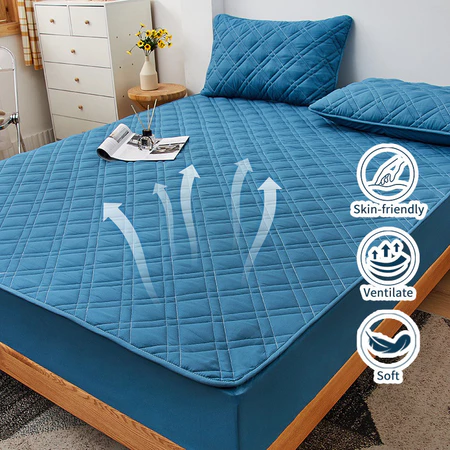 Fitted Bedsheet With Cotton Cadar Single/Queen/King Bed Sheet Mattress Protector Cover Bed Cover