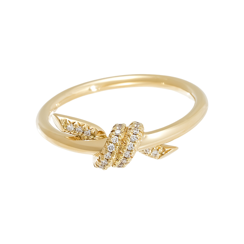 Tiffany & Co. Knot Ring 18K Yellow Gold Diamond 69346839