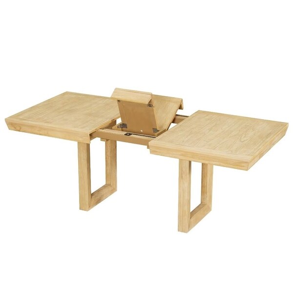 Extendable Dining Table Set,with Butterfly Leaf and6 Upholstered chair