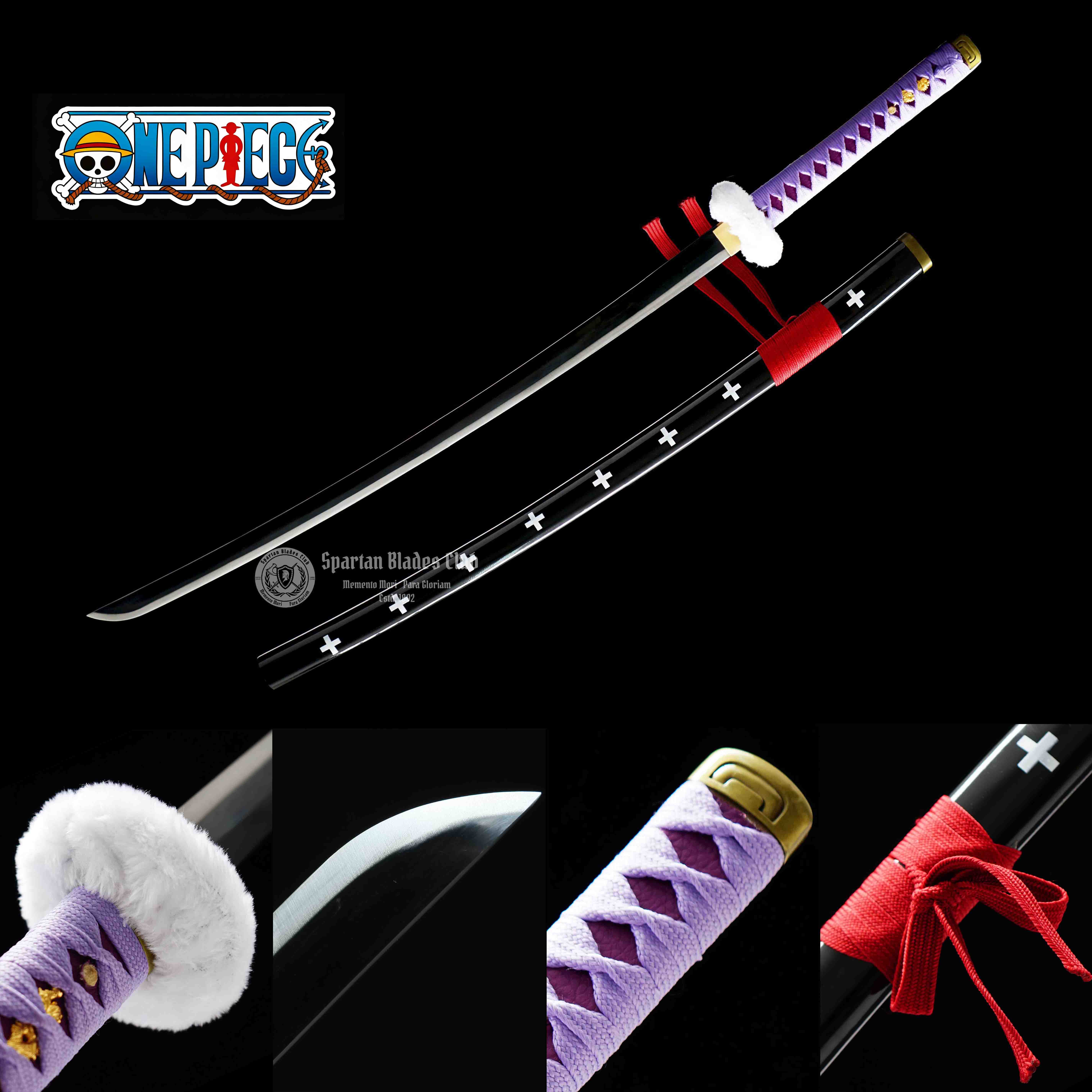 HZW07 | Onigiri | One Piece | Trafalgar D. Water Law| 1045 Carbon steel | Sharp | Handmade Real Sword | Black | Battle-Ready | Full-tang | Japanese Anime Cosplay | Spartan Blades Club | CHEN'S SWORDS 1892 - Spartan Blades Club - 陳氏劍莊1892