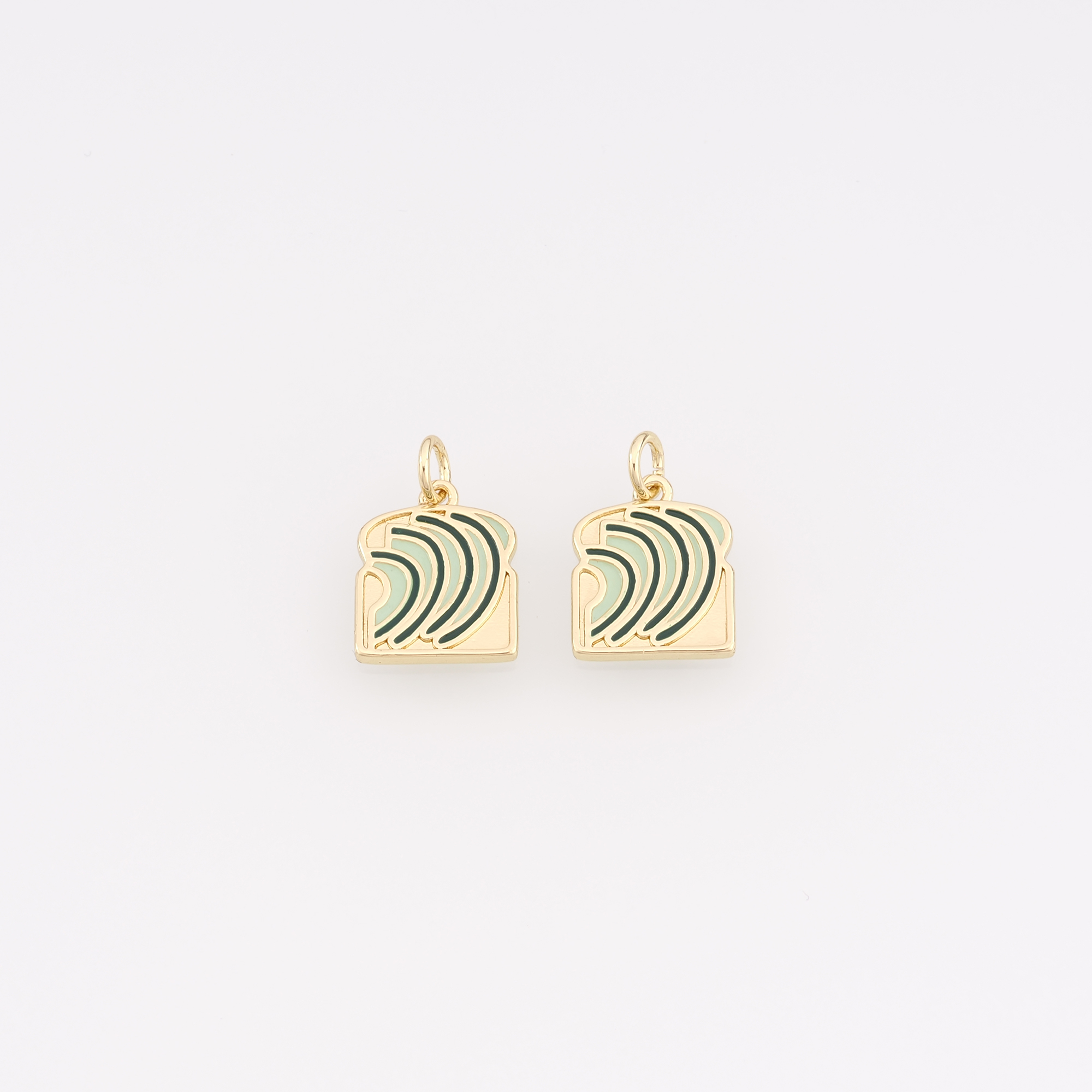 18K Gold Filled Bread Pendant,Dainty Bread Charm Earrings Necklace for DIY Jewelry Making Supply