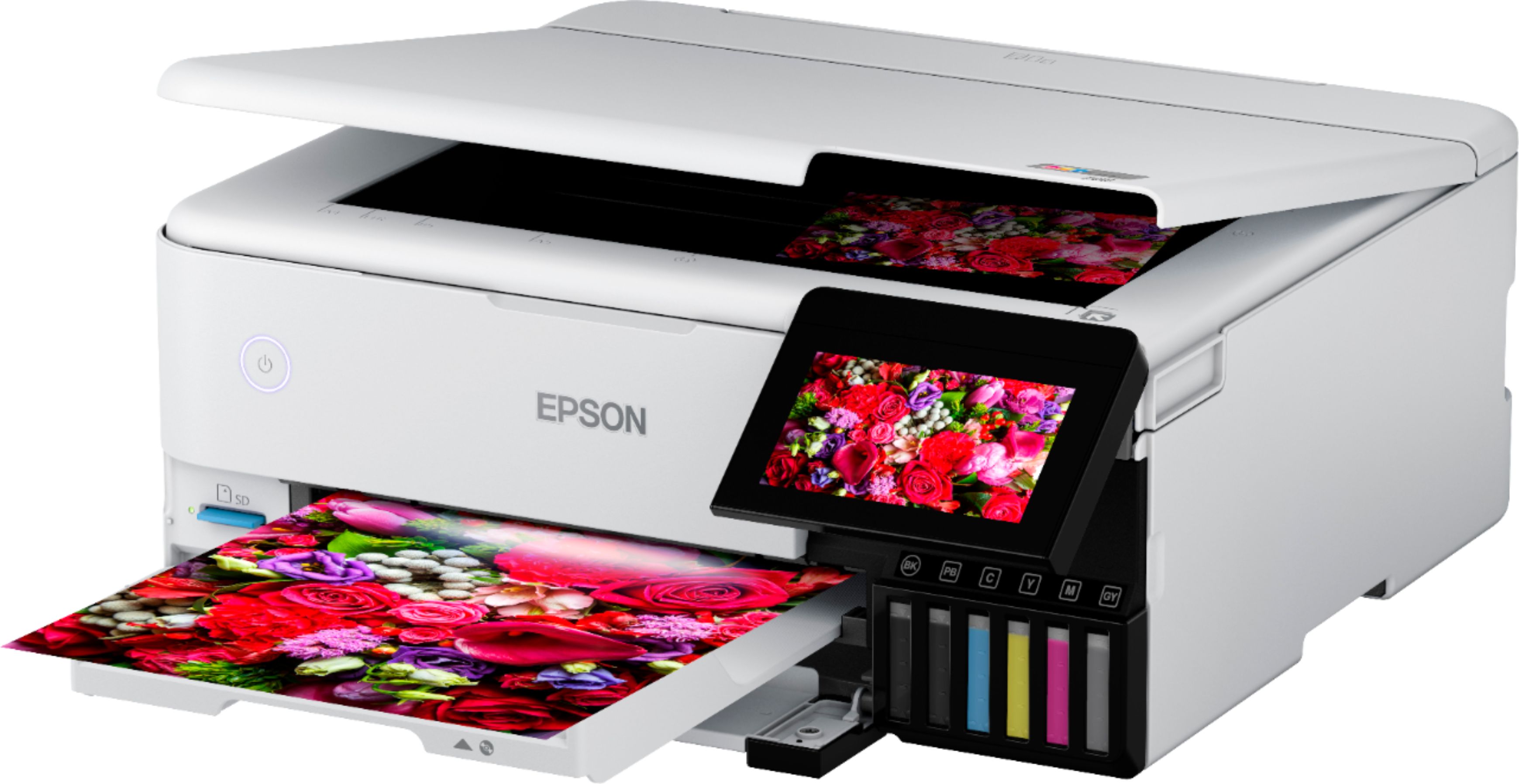 Epson - EcoTank® Photo ET-8500 Wireless Color All-in-One Supertank Printer - White