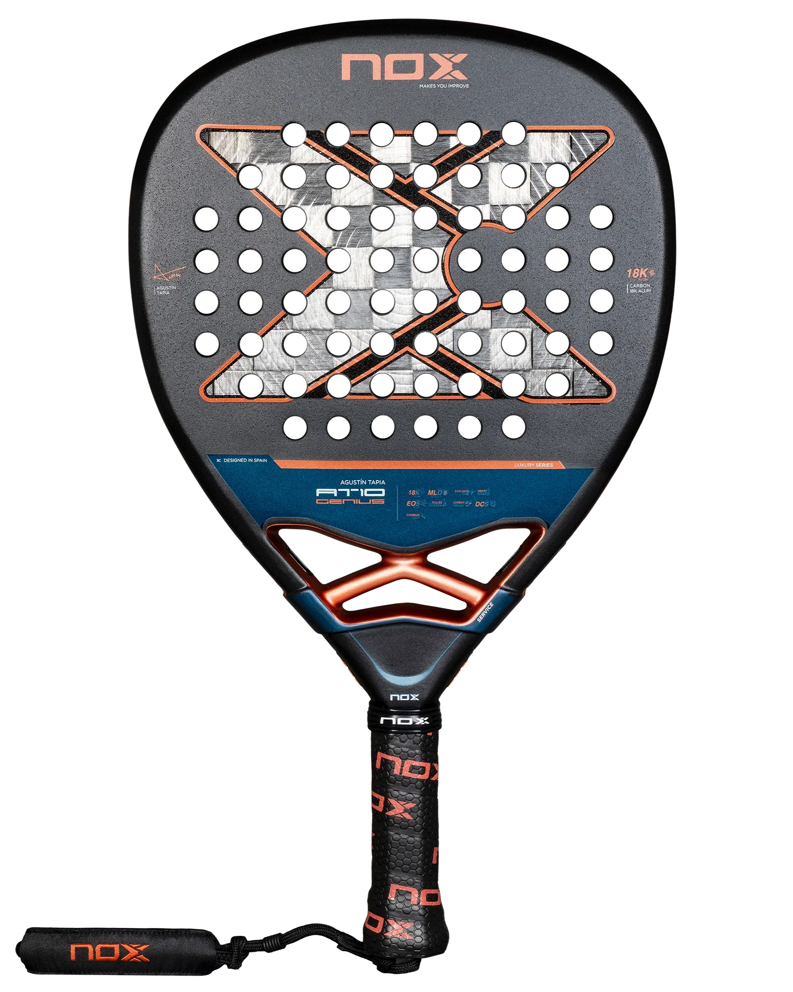 Nox AT10 Luxury GENIUS ATTACK 18K Alum 2025 by Agustin Tapia Padel Racket
