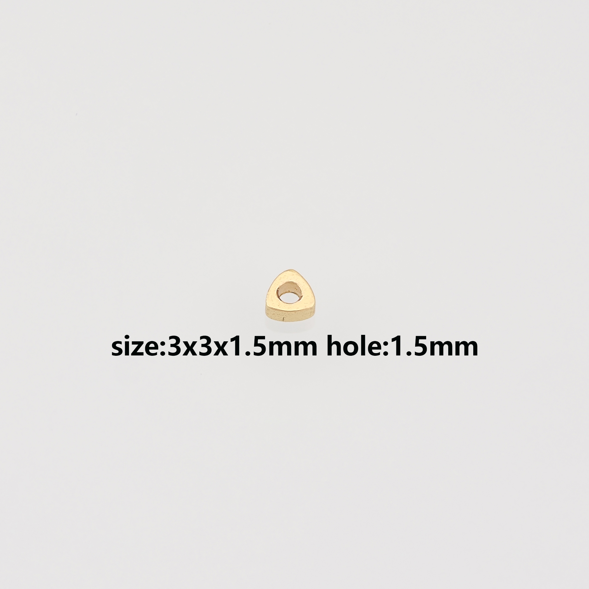 50Pcs 18K Gold Filled Triangle Spacer Beads,Triangle Bead for Bracelet Jewelry Necklace Making Supply