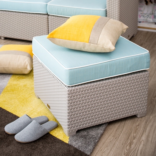 Magnolia Resin AllWeather Ottoman with Cushion