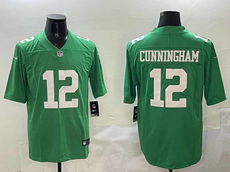 Men's Philadelphia Eagles Randall Cunningham #12 Green Game Jersey