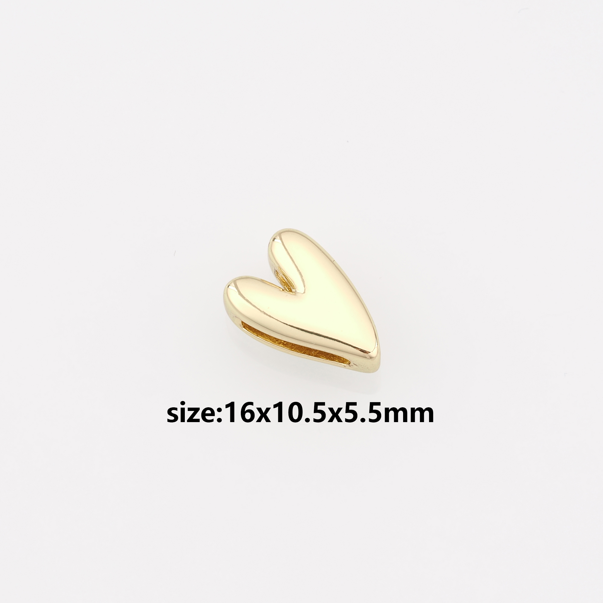 18K Gold Filled Heart Spacer Beads,Heart Bead for Bracelet Jewelry Necklace Making Supply