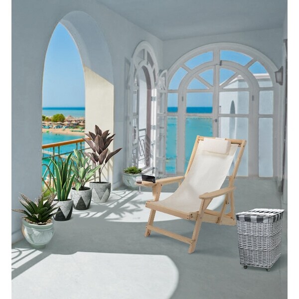 Romantic Collection Canvas Sling Chair with Cup Holder