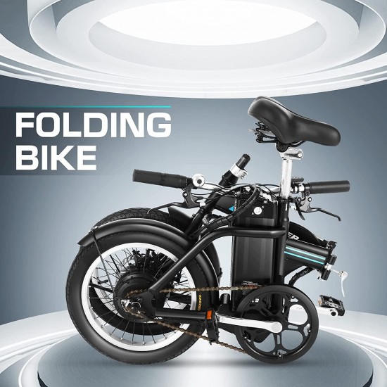 Folding Electric Bike, 16” Electric Bicycles with 8Ah Removable Battery, 15-30 Mile Range Power Assist City Ebike