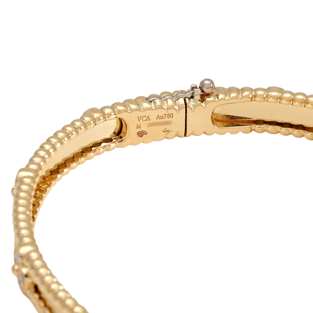 Van Cleef & Arpels Perlet Sweet Clover Bracelet 18K Yellow Gold Diamond VCARP6X600