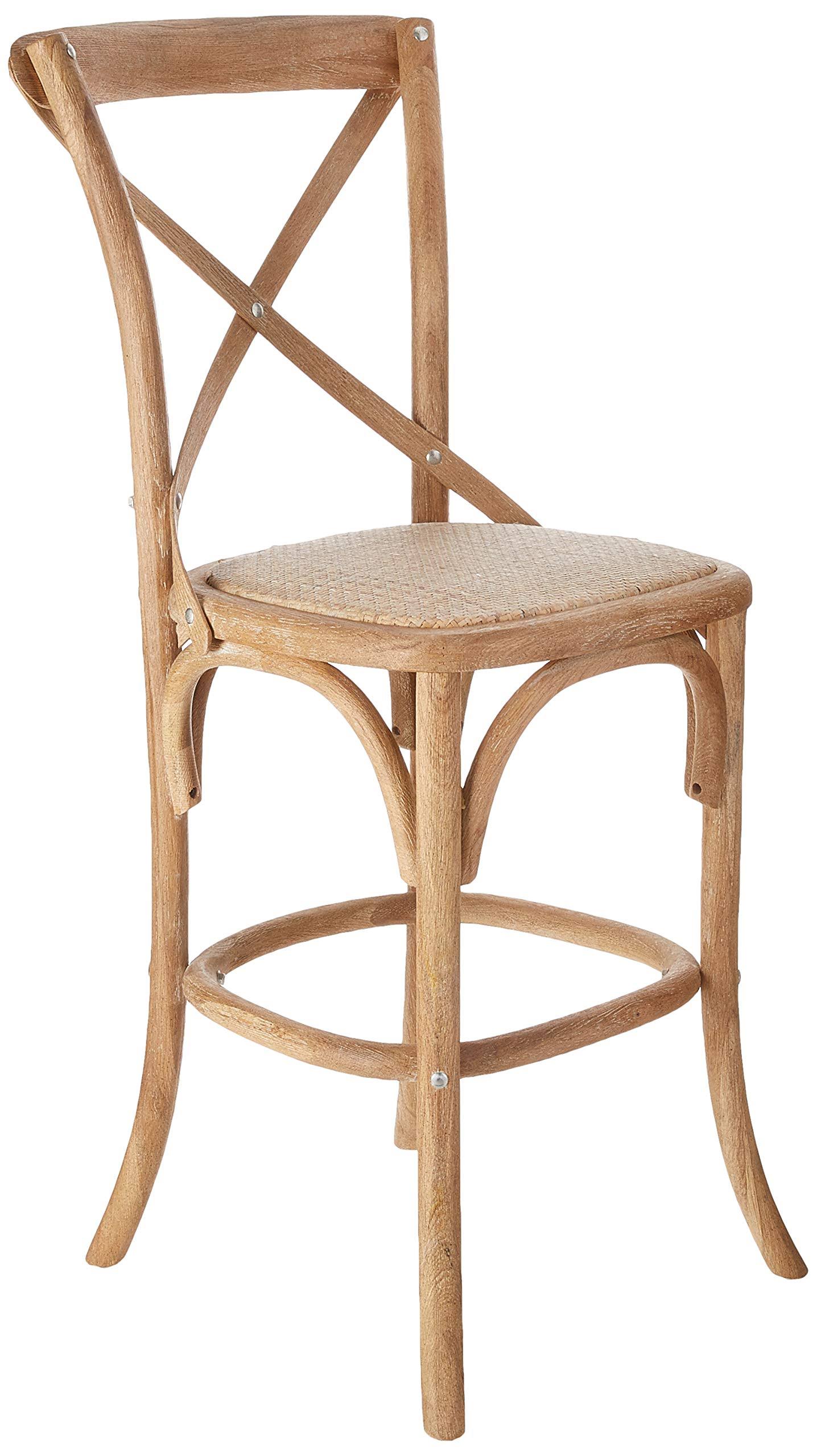 Zentique Parisienne Cafe Counter Stool - Limed Grey Oak