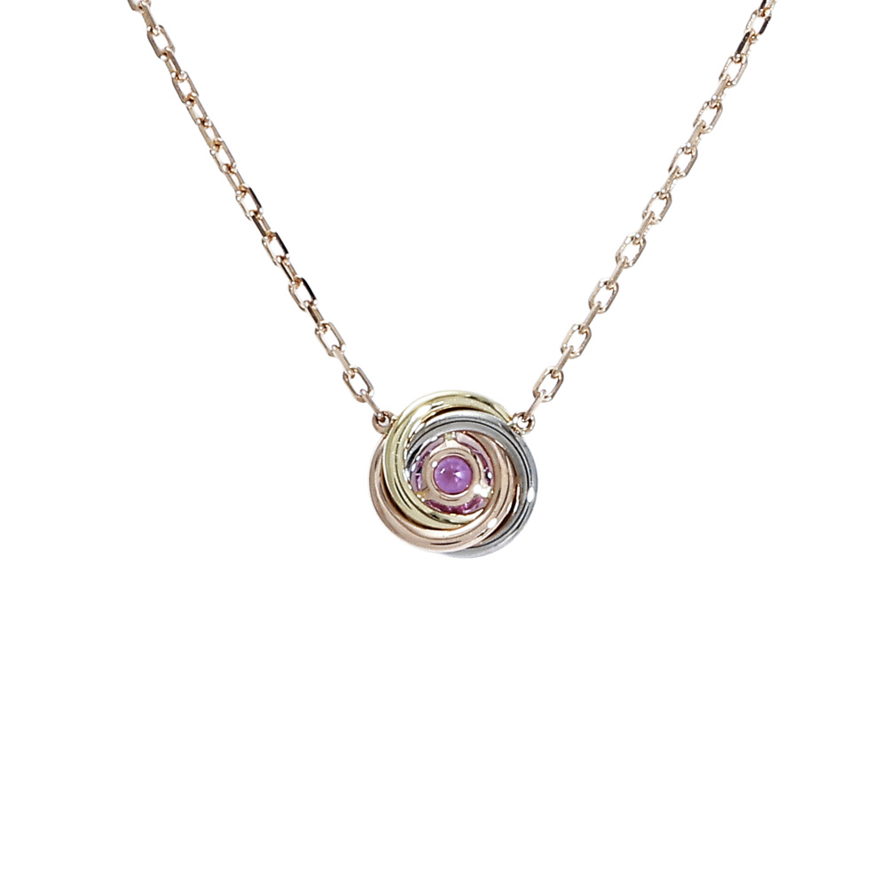 Cartier Trinity Necklace Tri-Gold Sapphire B7225000