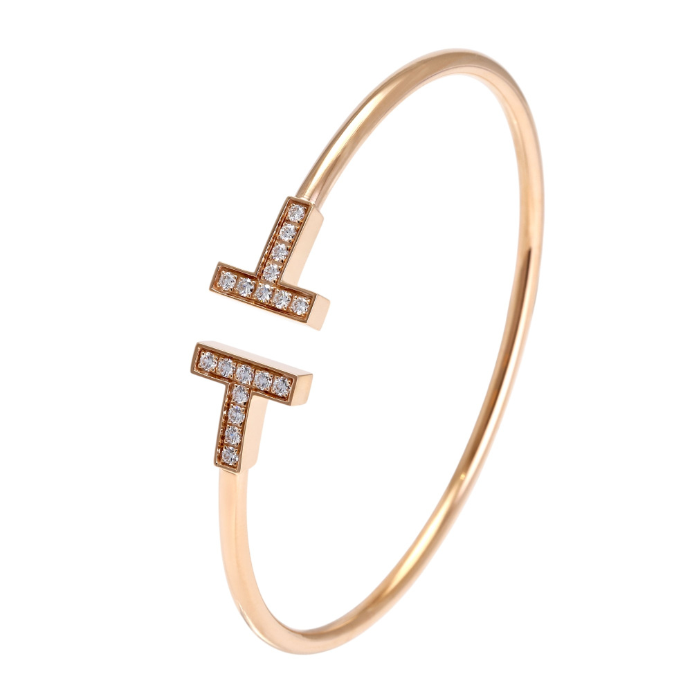 Tiffany & Co. Tiffany T Bracelet 18K Rose Gold Diamond 60010767