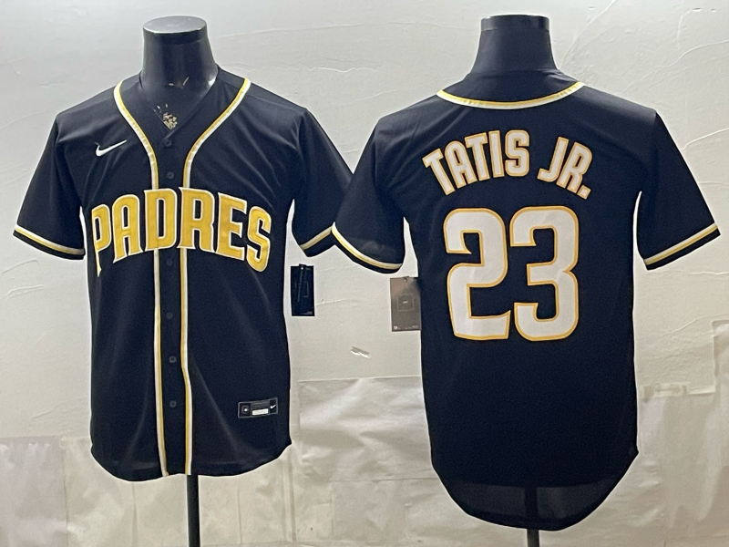 Men's San Diego Padres Fernando Tatis Jr. #23 Fashion Replica Black Out Jersey