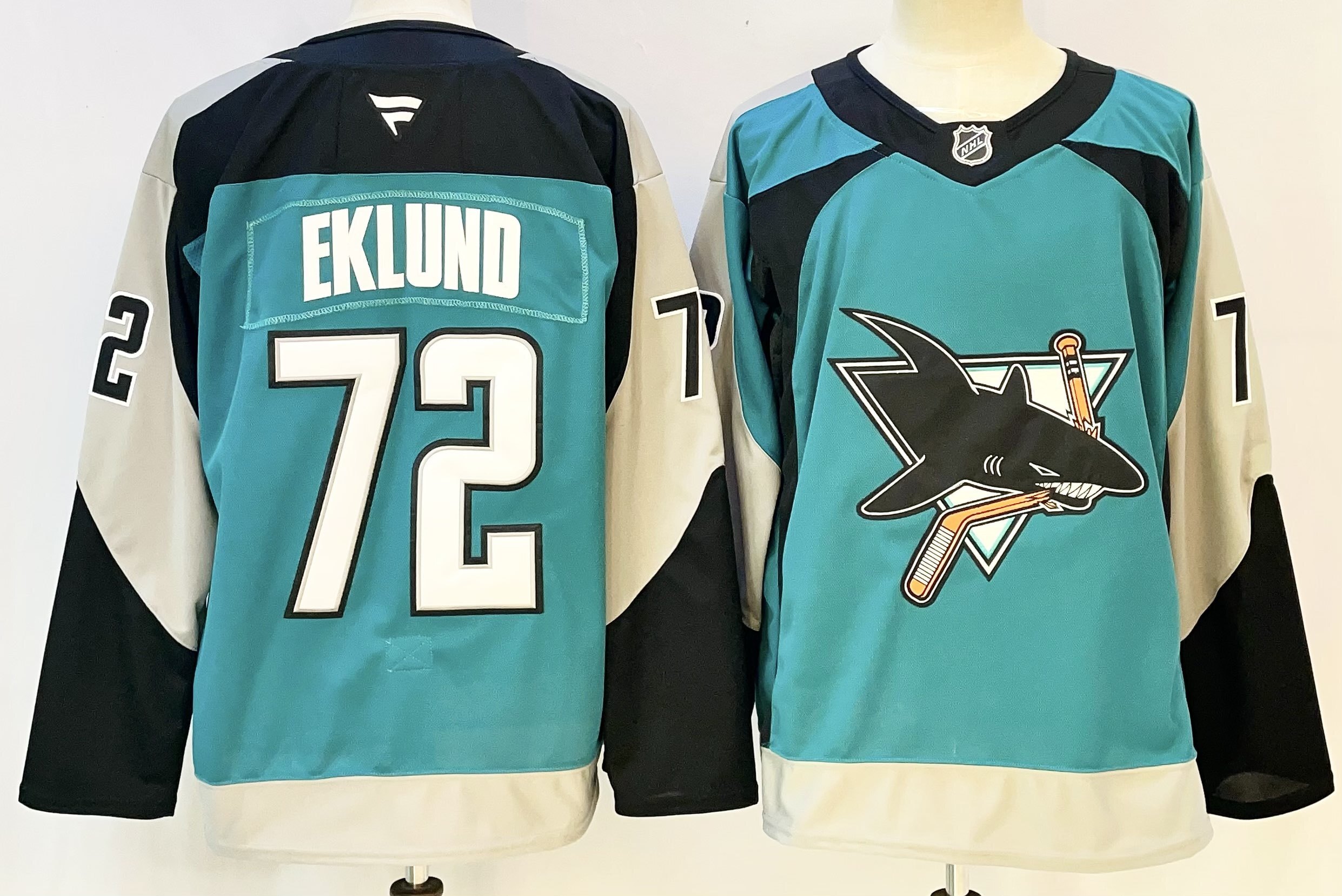 Men's San Jose Sharks William Eklund #72 Fanatics Teal Premium Player Jersey