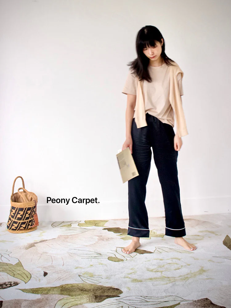 CP014 - Ink Peony! Rare Japanese-style Light Luxury Carpet Living Room Bedroom Coffee Table Mat Bedside Carpet Custom Mat