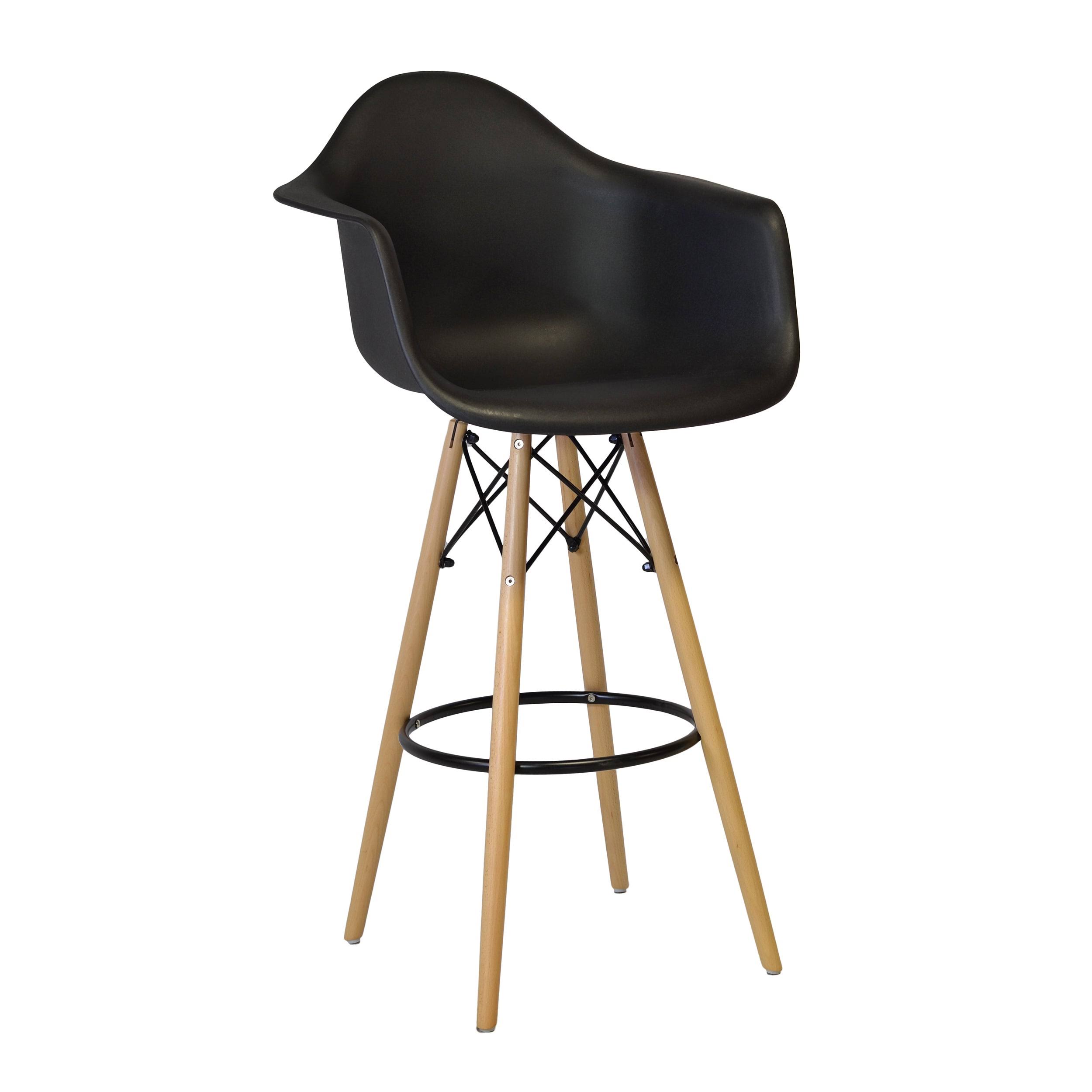 Design Tree Home Mid Century Modern 30-Inch Bar Stool Chair, White