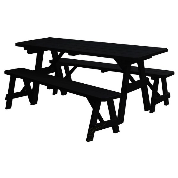 Pine 4' Traditional Picnic Table with 2 Benches