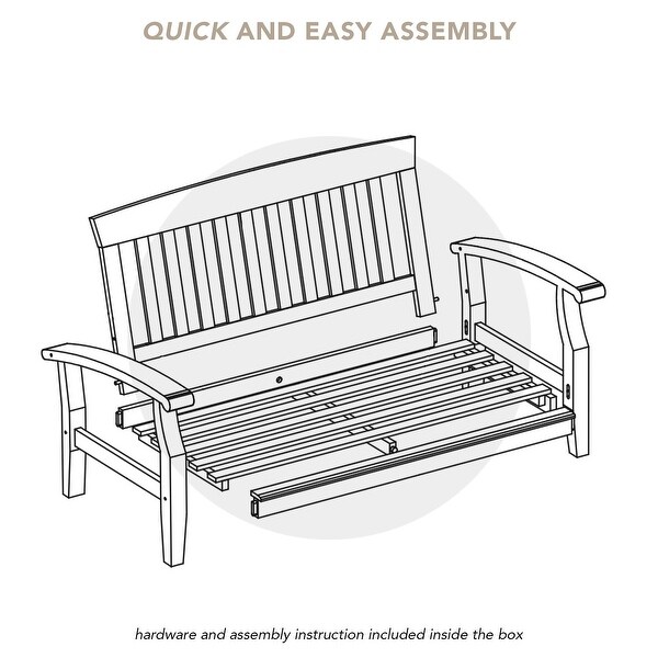 Cambridge Casual Venice Teak Patio Loveseat with Cushion