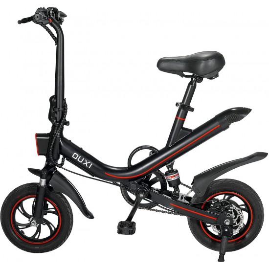 Electric Bike for Adults Teens, Electric Bike 350W 12 Inch Fold Bicycle 36V 7.8Ah Lithium-Ion Battery, Black