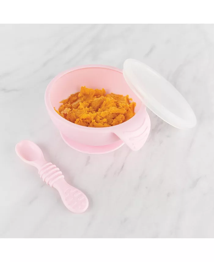 Bumkins Baby Bowl with Lid and Spoon First Feeding, 3 Piece Set