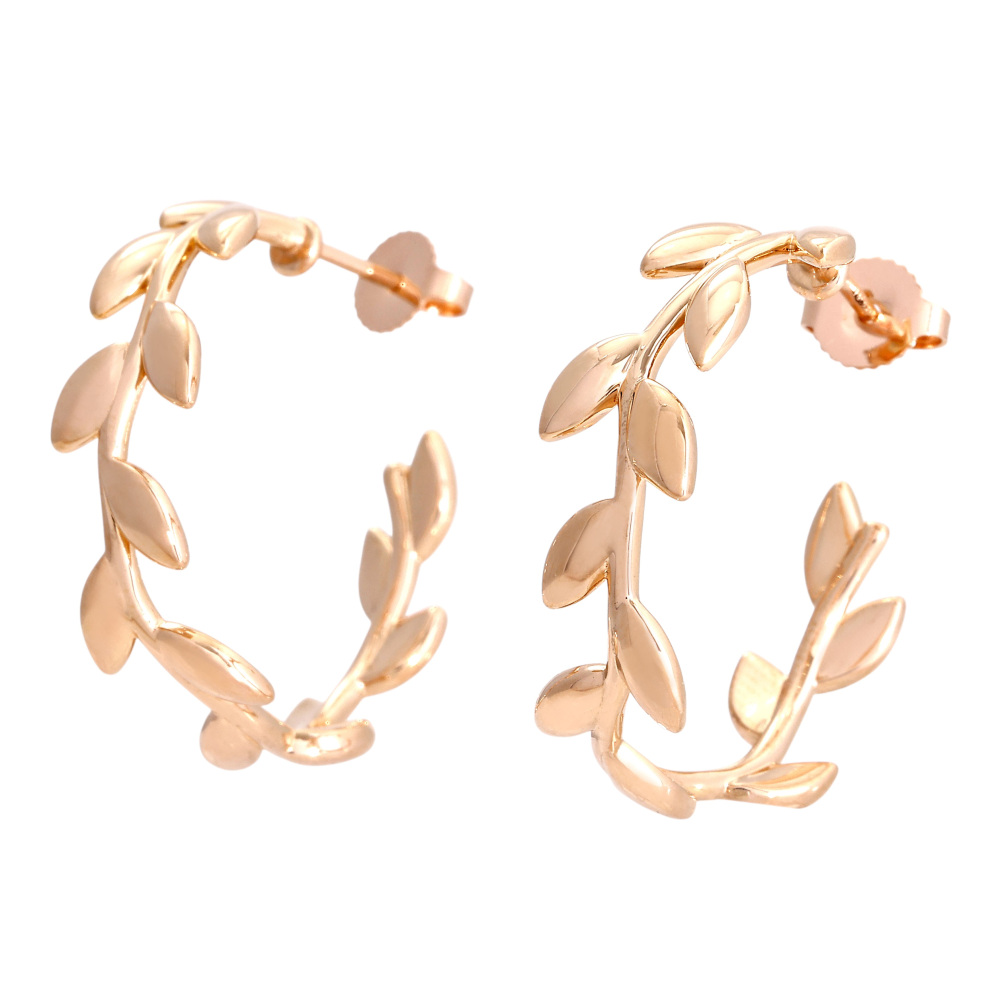 Tiffany & Co. Paloma Picasso Olive Leaf Earrings 18K Rose Gold 60572011
