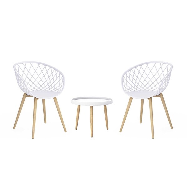 Jamesdar Kurv 3 Piece MidCentury Modern Patio Chat Set