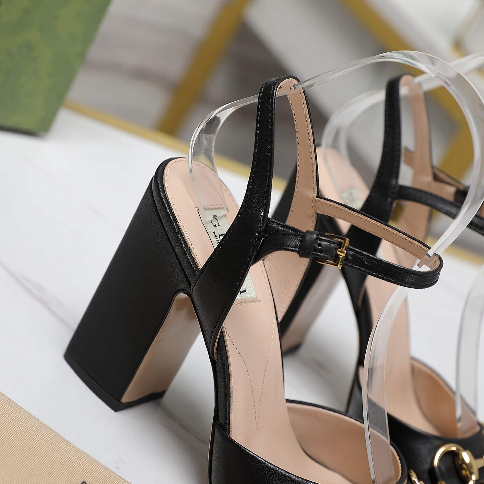 Gucci Women’S Horsebit High Heel Sandal Black