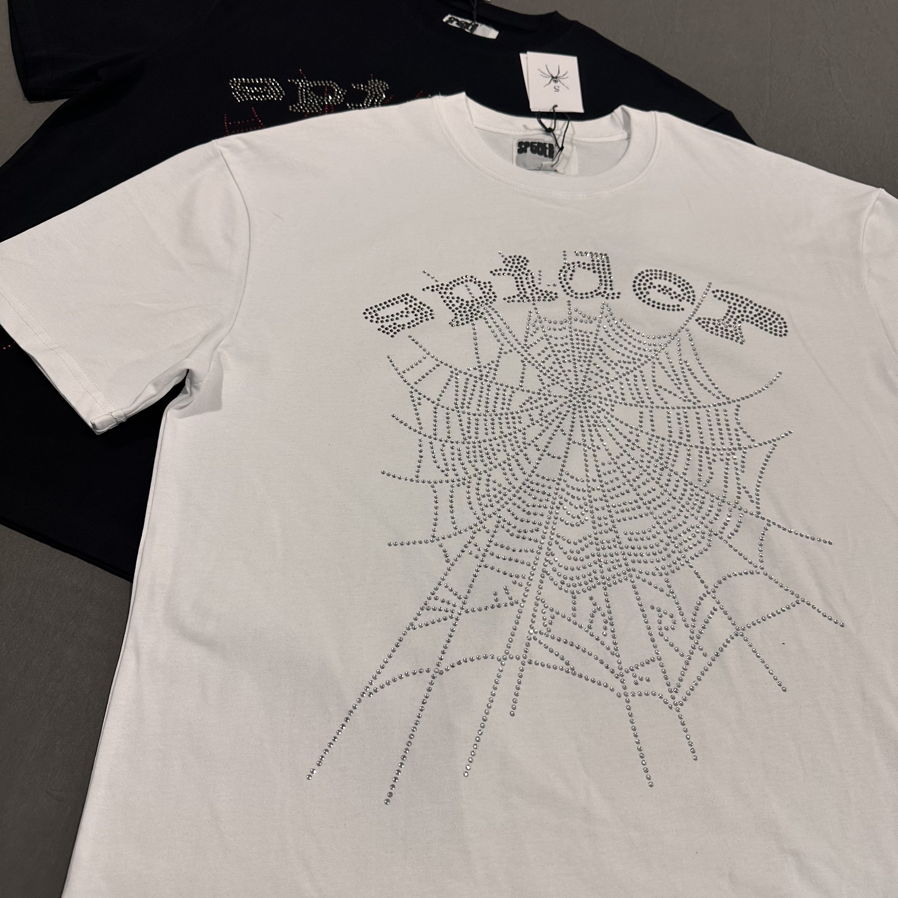 Spider Rhinestone Casual Short-Sleeve - cnluxepick