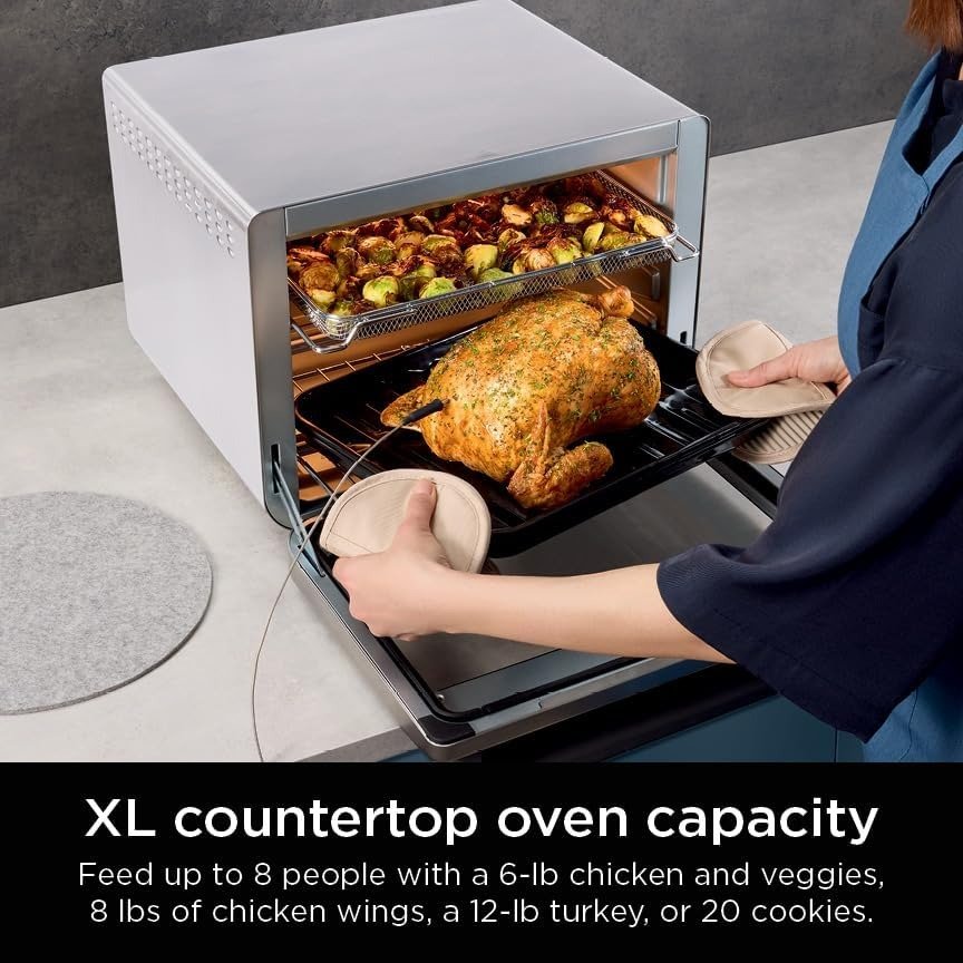10-in-1 Air Fry Digital Countertop Convection Toaster Oven with Air Fry, Air Roast, Broil & Bake, Pro Cook Thermometer, 1800 Watts, Stainless Steel