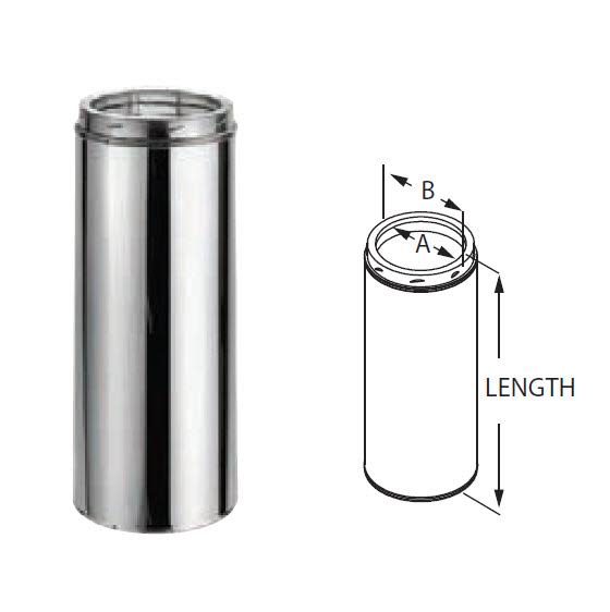 5x22 DuraTech Stainless Steel Chimney Pipe- 18x22 Length 5DT-18SS