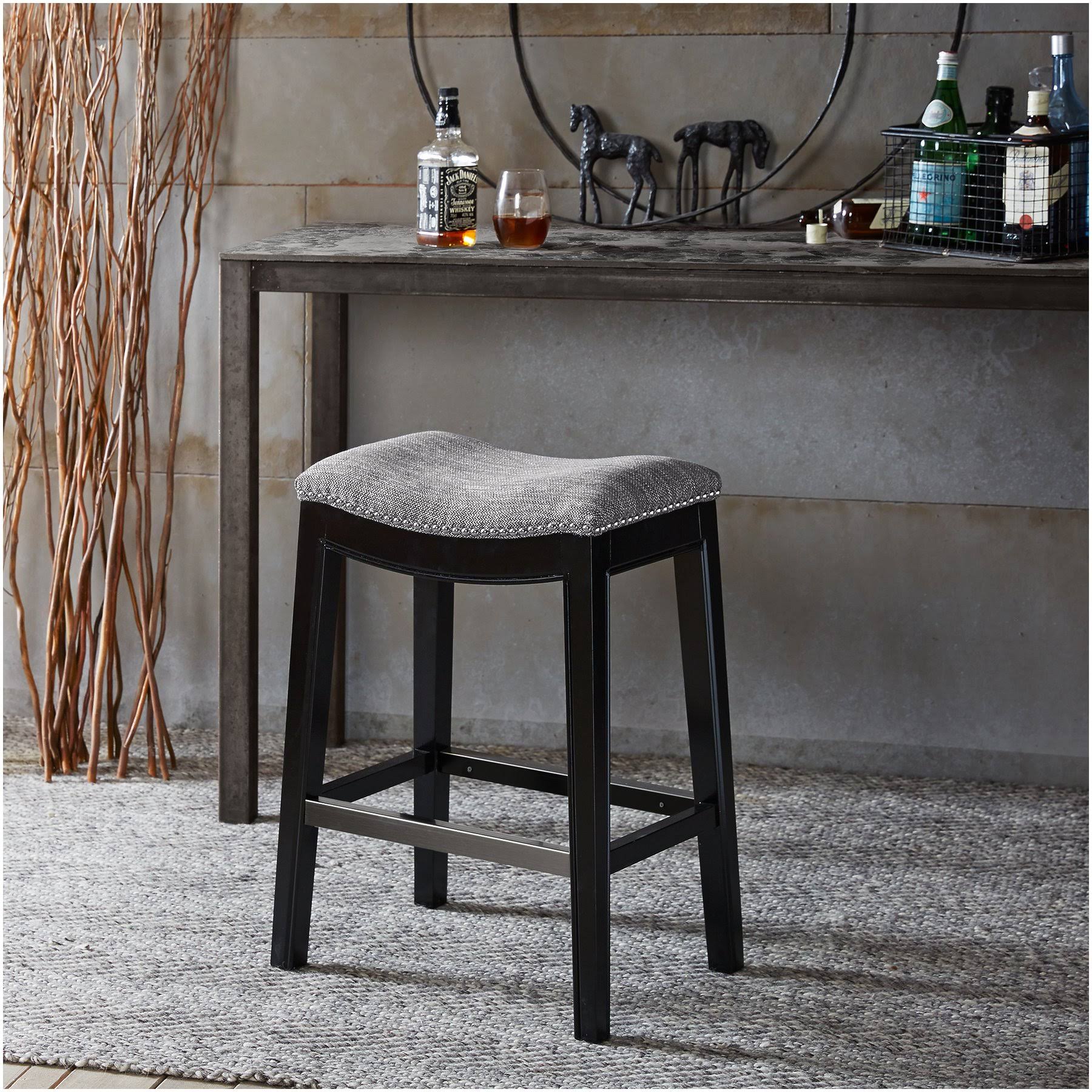 Madison Park Belfast Saddle Counter Stool, Grey