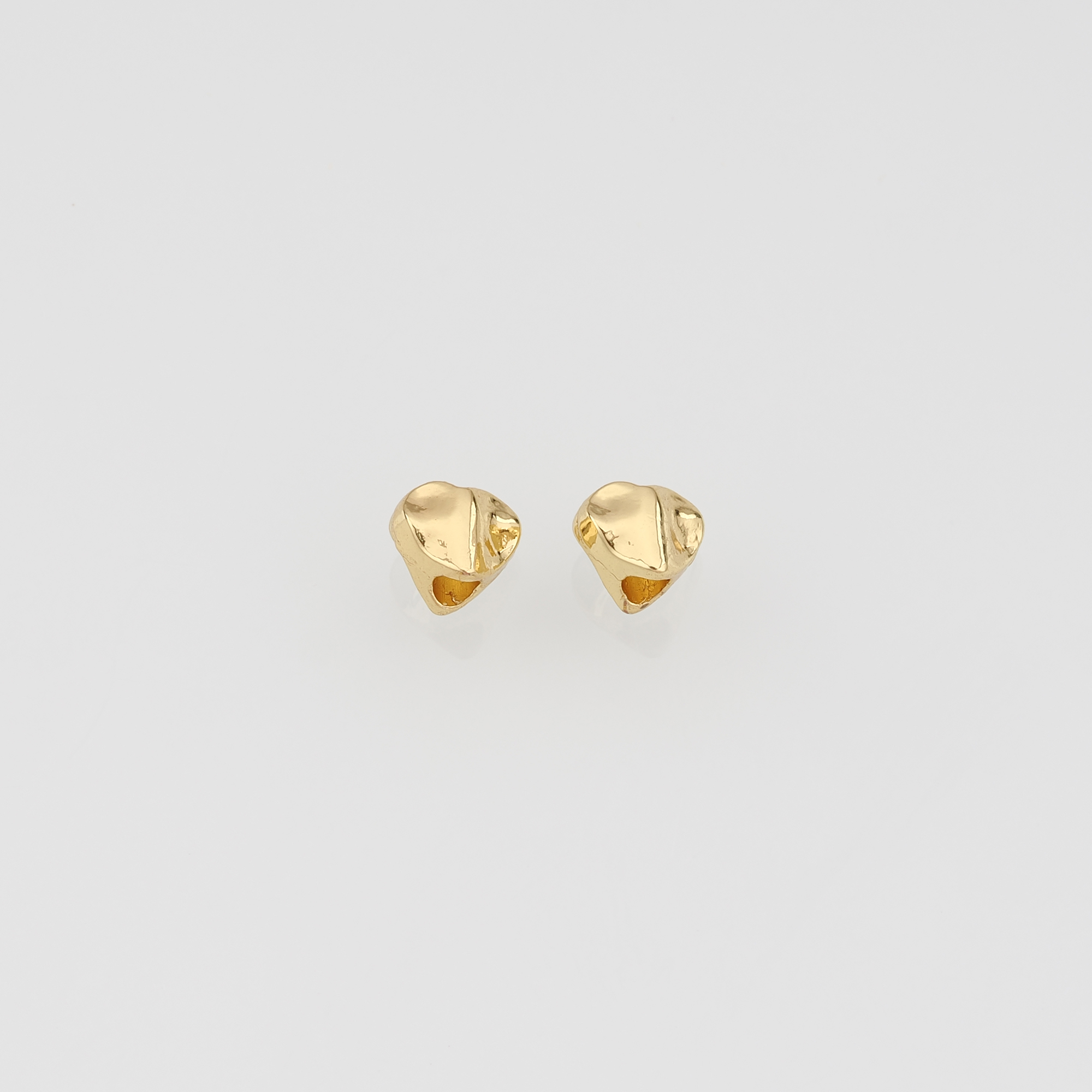 10Pcs 18K Gold Filled Heart Spacer Beads,Heart Bead for Bracelet Jewelry Necklace Making Supply