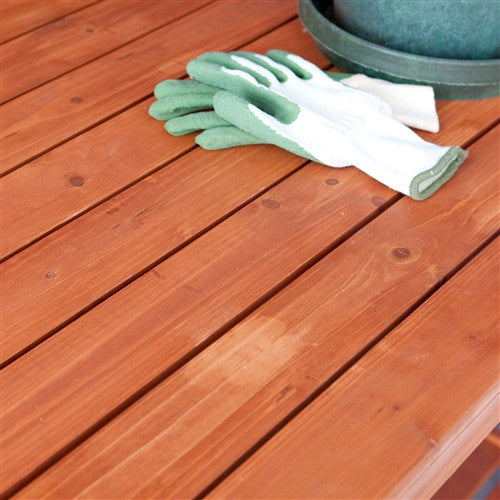 2026 Outdoor Weather Resistant Fir Wood Potting Bench Garden Table with Lattice Back