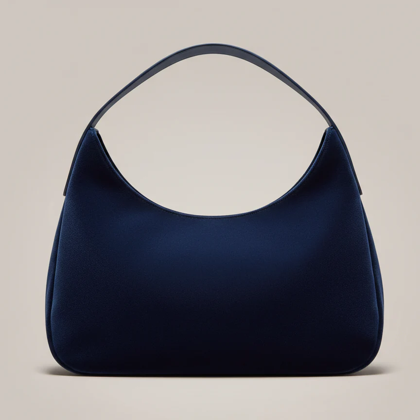 Deep Blue Velvet Hobo