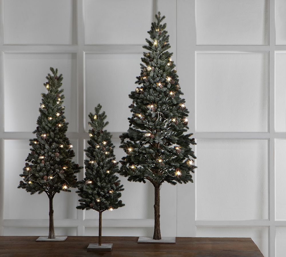 Portable Lit Snowy Pine Tree