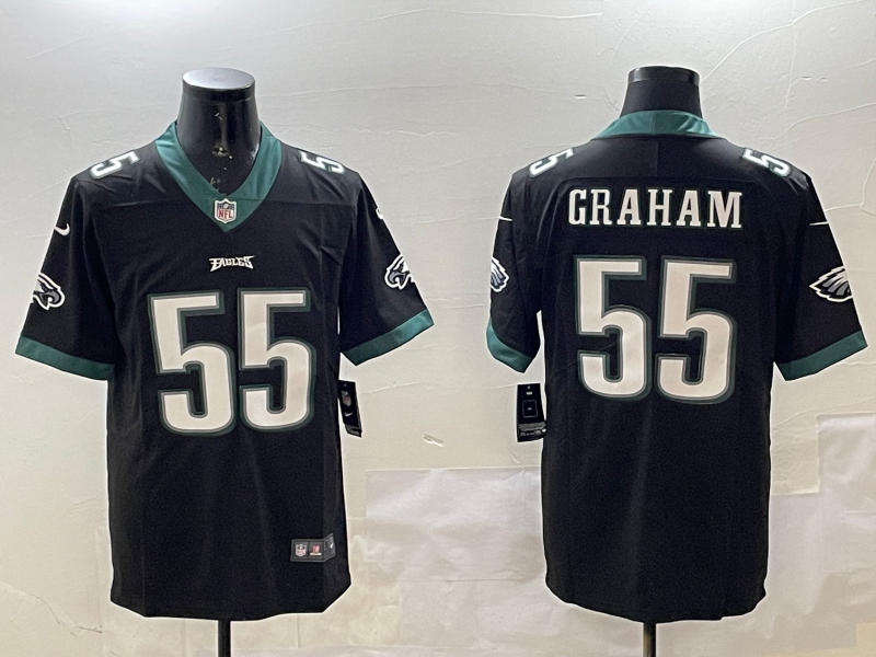 Men's Philadelphia Eagles Brandon Graham #55 Black Game Jersey