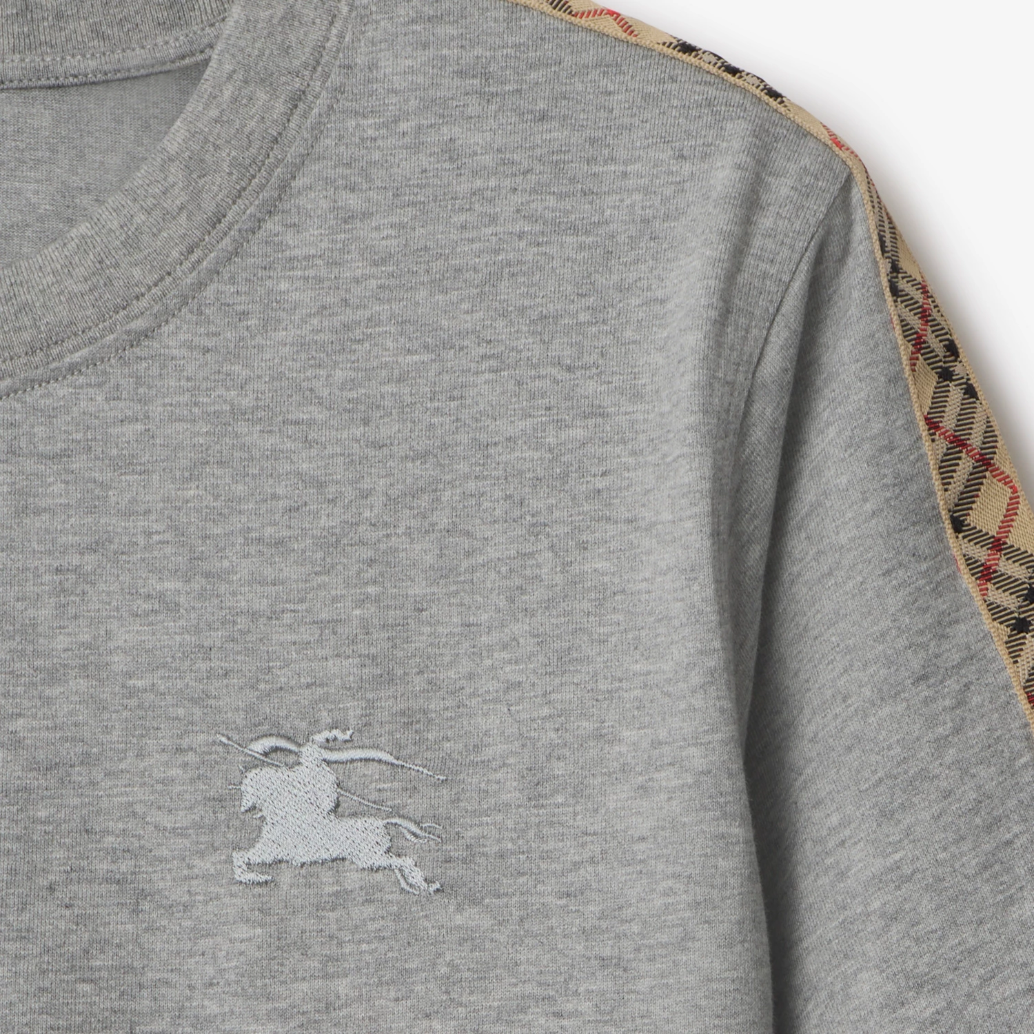 BURBERRY Check Trim Cotton T-shirt