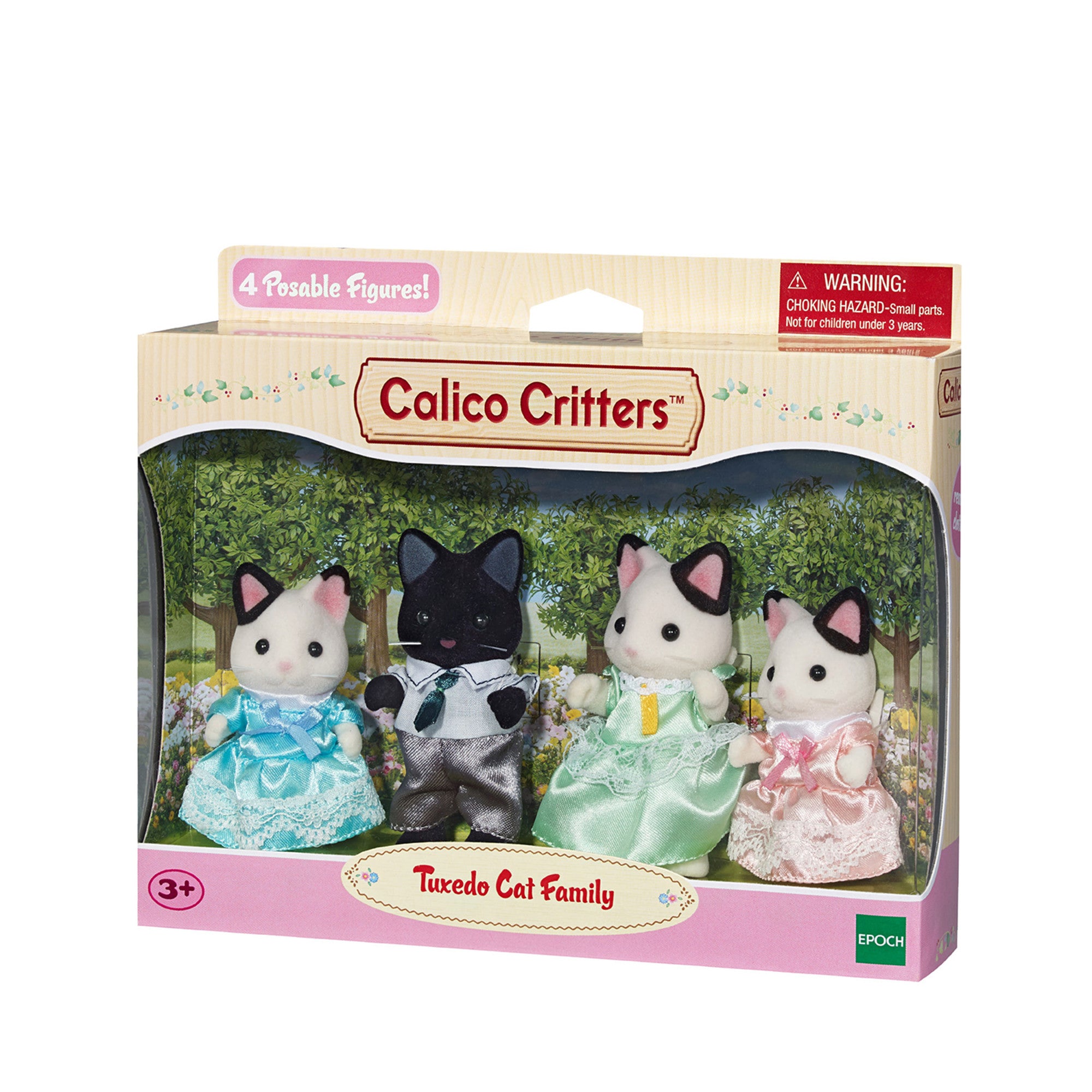 Calico Critters Tuxedo Cat Family, Set of 4 Collectible Doll Figures