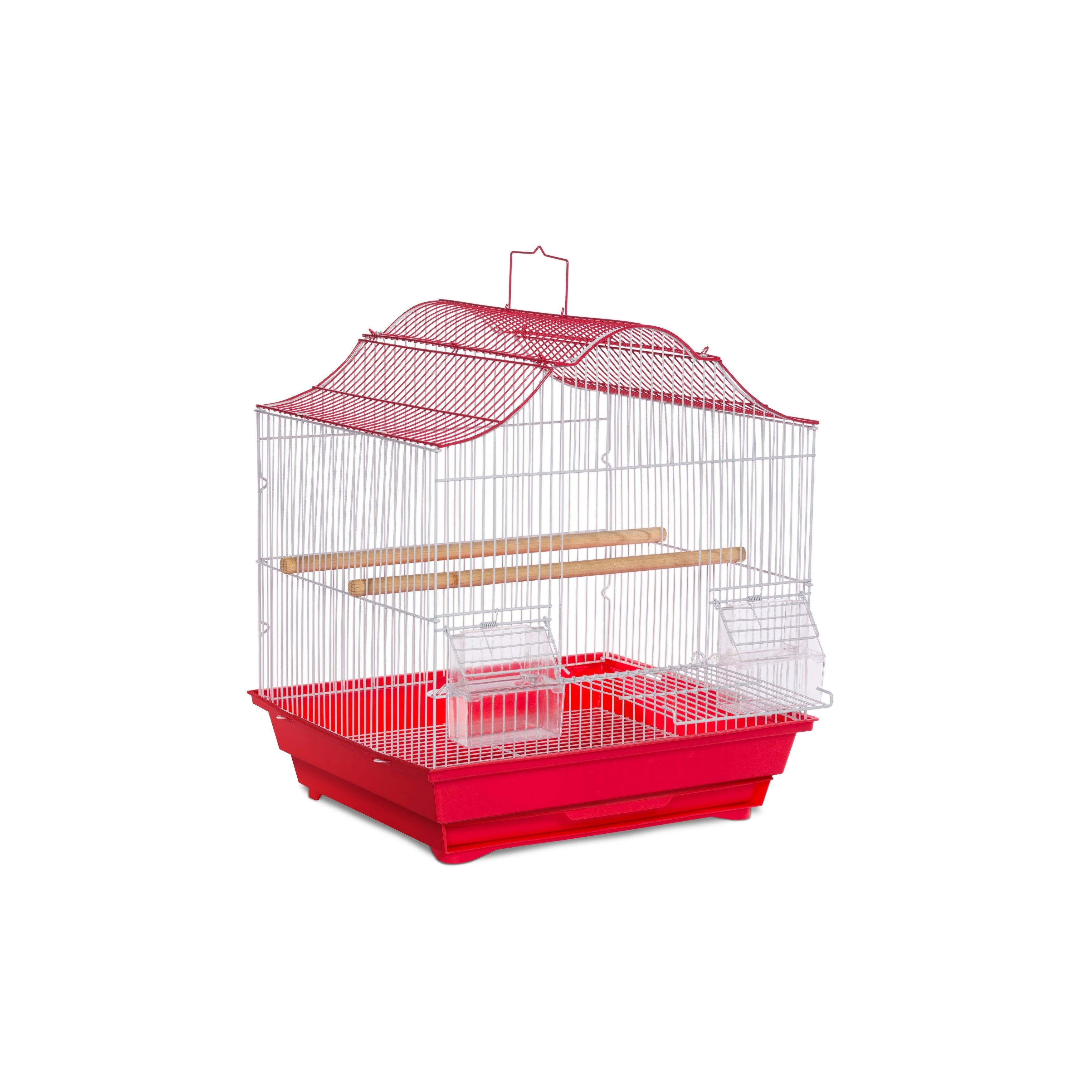 Prevue Pet Products Soho Crown Top Cockatiel Cage Red u0026 White